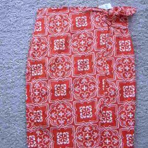 New Ann Taylor Size 6 Orange Faux Wrap Skirt Marakesh NWT Lined